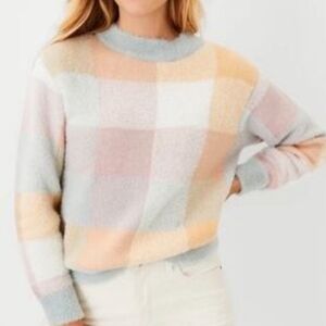 ANN TAYLOR Plaid Multicolor soft Sweater Size S